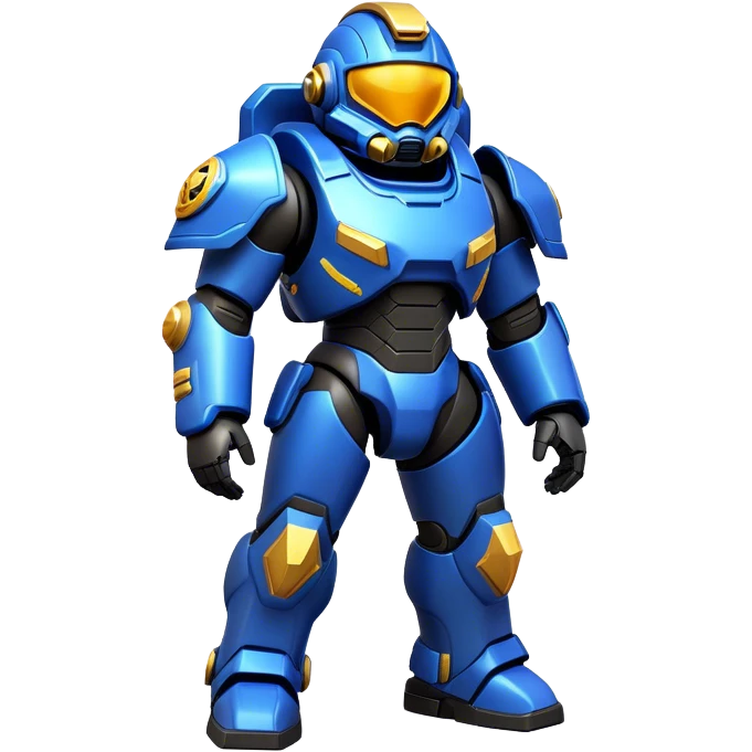 Clash of Clans aesthetic: Cinematic Playful Terran Marine Hero Emoji, rendered in a 3D vector-style similar to standard emojis with minimal shading and bold, simplified shapes. A compact, heroic isometric figure clad in futuristic power armor with signature energy accents, softly glowing with a cosmic battle charm. Simplified yet unmistakably iconic, highly detailed and consistent, glowing with a soft radiant shine and high gloss. Stylized with a touch of interstellar valor and a soft glowing outline, capturing the essence of an elite space warrior with a friendly, playful manner! emoji