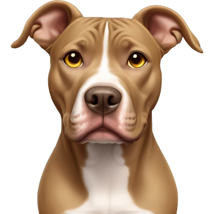 A light brown female pitbull with golden eyes emoji