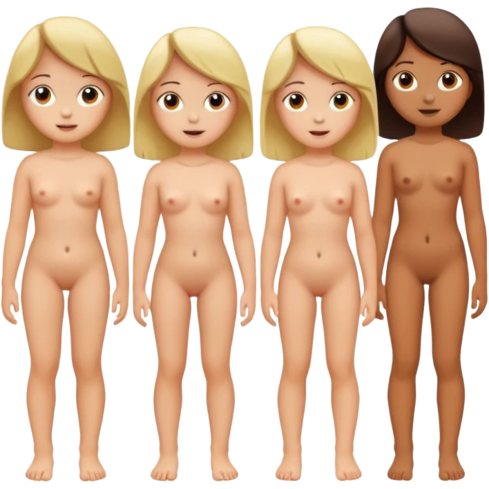 Naked girl full body medium tits kids in school and friends emoji