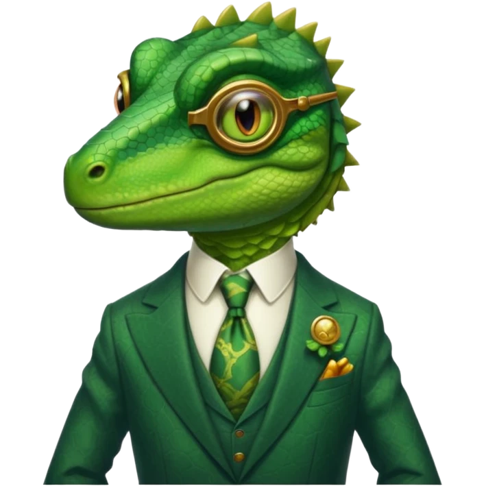 rich capitalist lizard king emoji