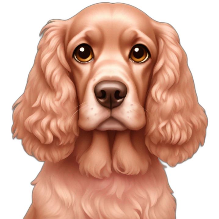 Pink cocker spaniel with brown eyes  emoji