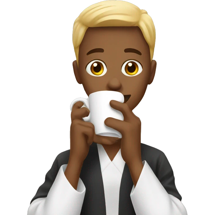 College graduate drinking coffee emoji