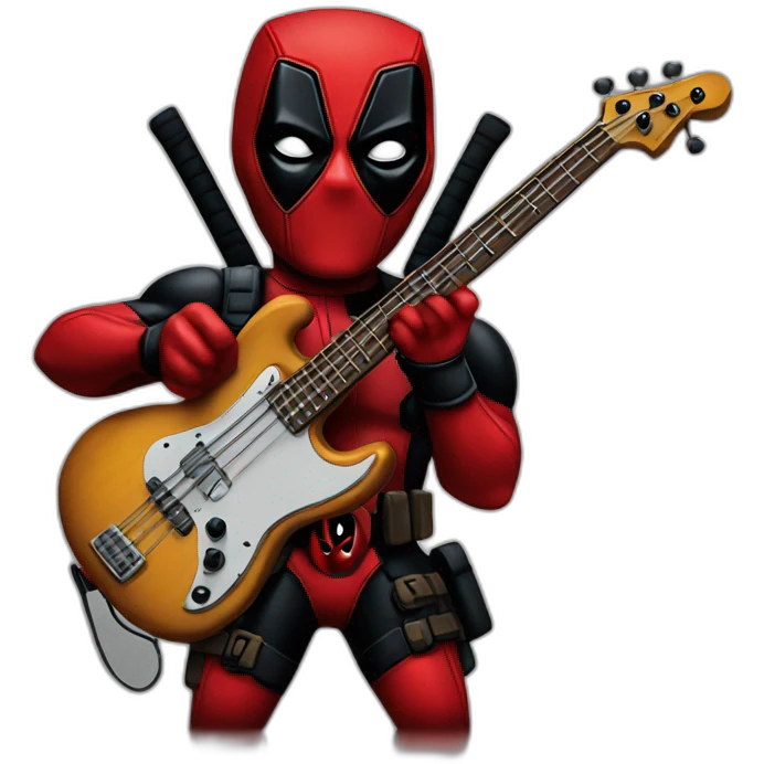deadpool playing bass guitar emoji