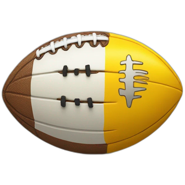 yellow coin with one simple american football on it emoji