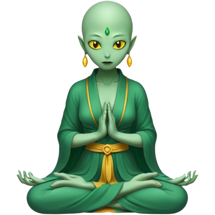 a Reptilian alien woman,in meditation emoji