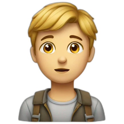 A boy thinking  emoji