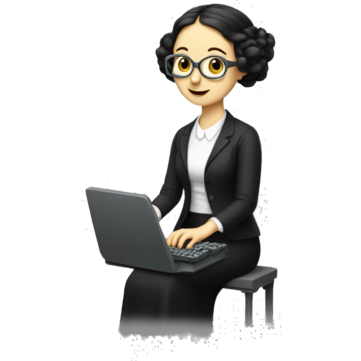 Ada Lovelace typing on a computer NO GLASSES emoji