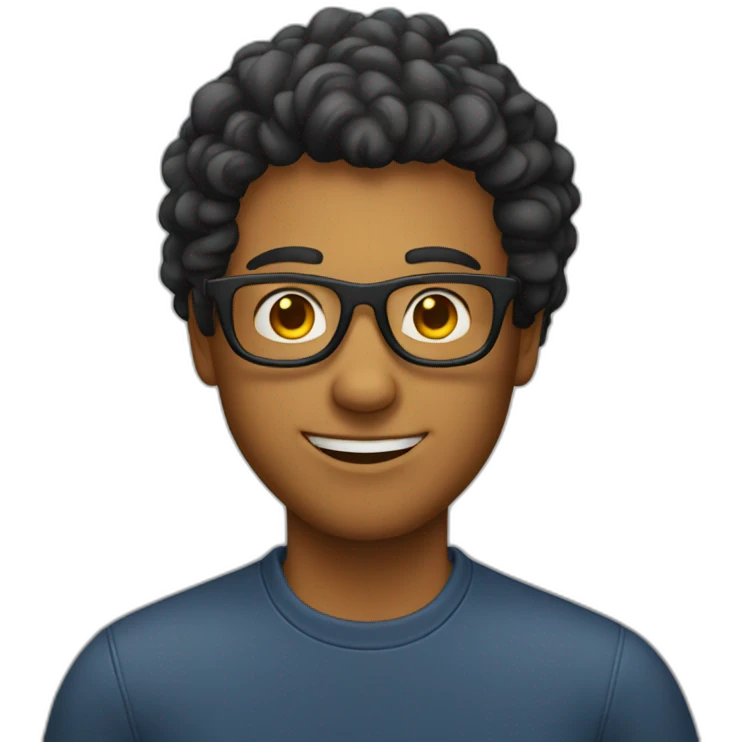 A cool guy and doesn't wear glasses emoji