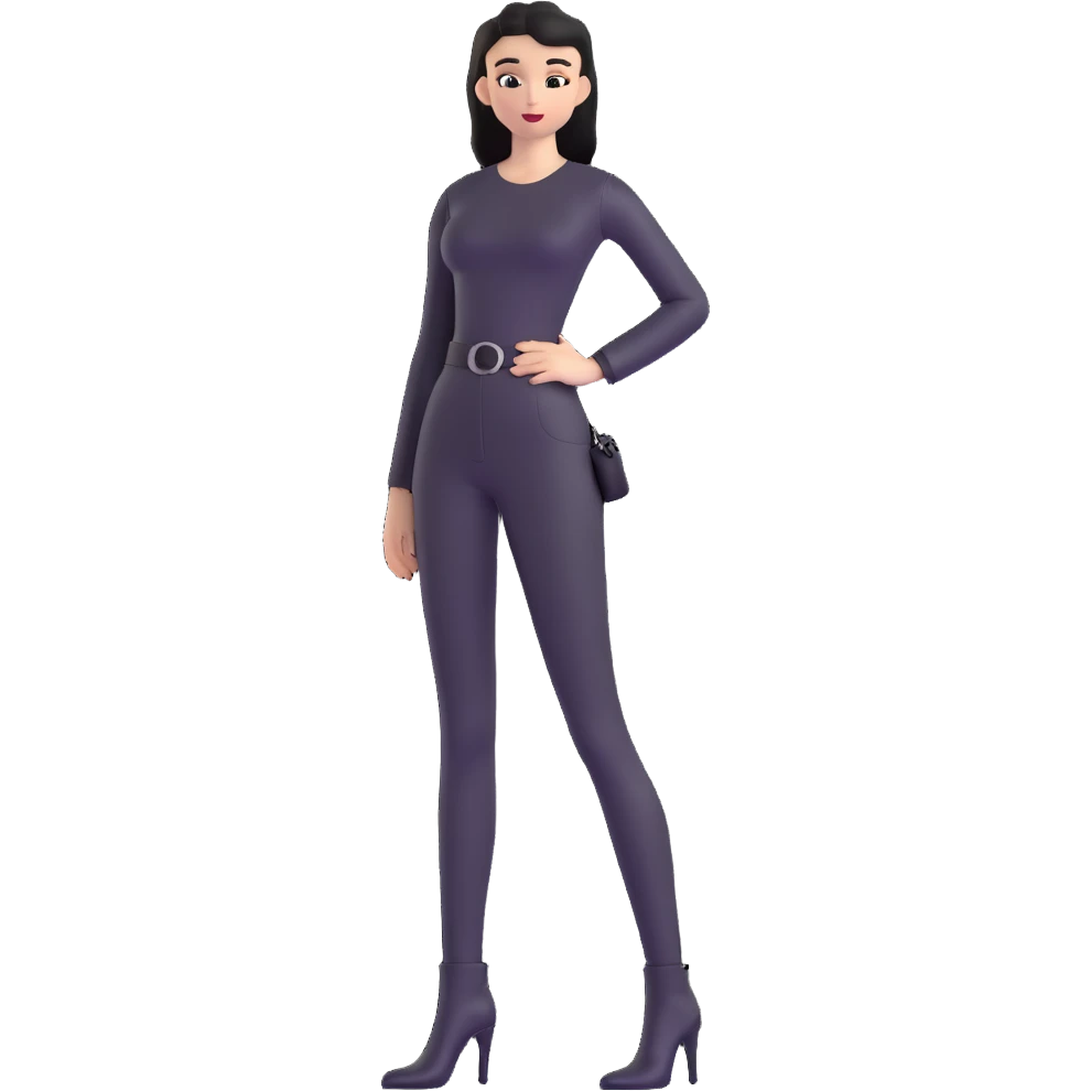 girl with oval-shaped flat-top head wearing tight black pants and black medieval high-heeled boots emoji