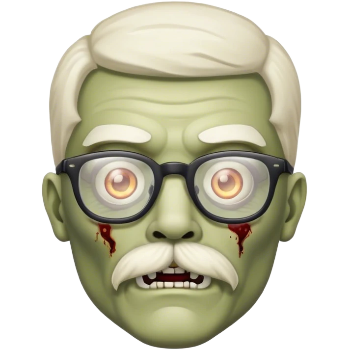 Zombie with glasses and mustache emoji