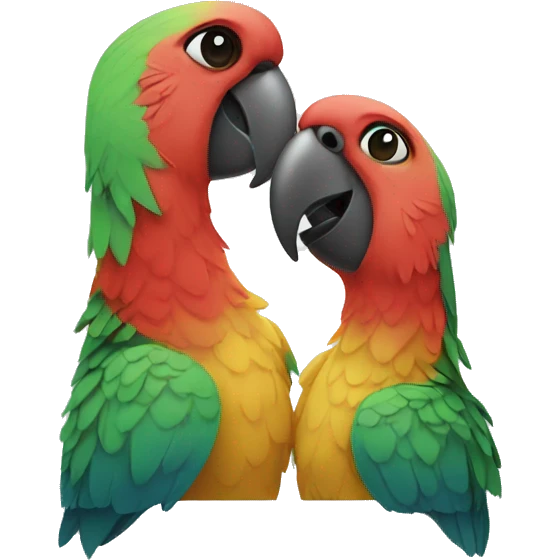 Two parrots kissing emoji