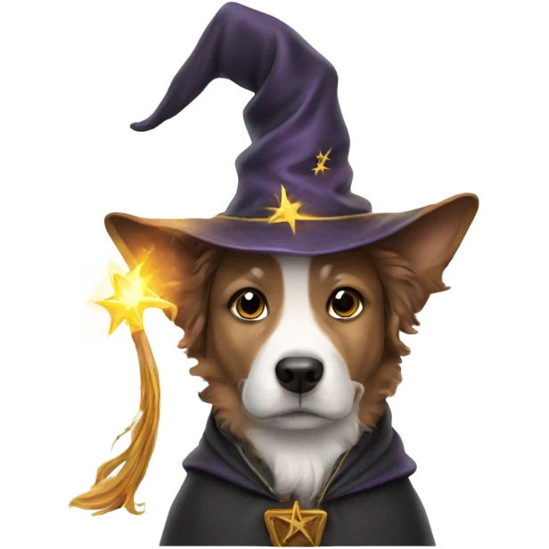 Dog as a wizard emoji