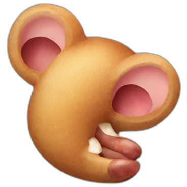 mouse cursor over sausage emoji