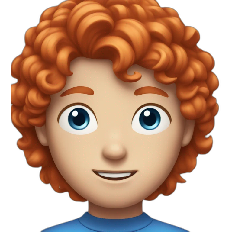red hair boy with blue eyes and freckles emoji
