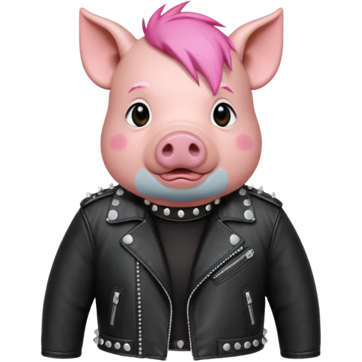 pink haired metalhead pig emoji