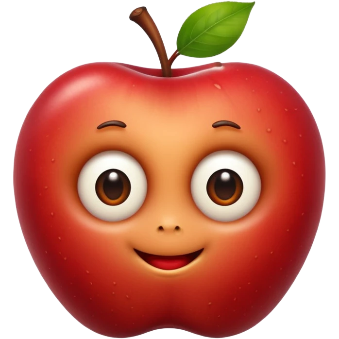 a Worm peeking, worm apple emoji
