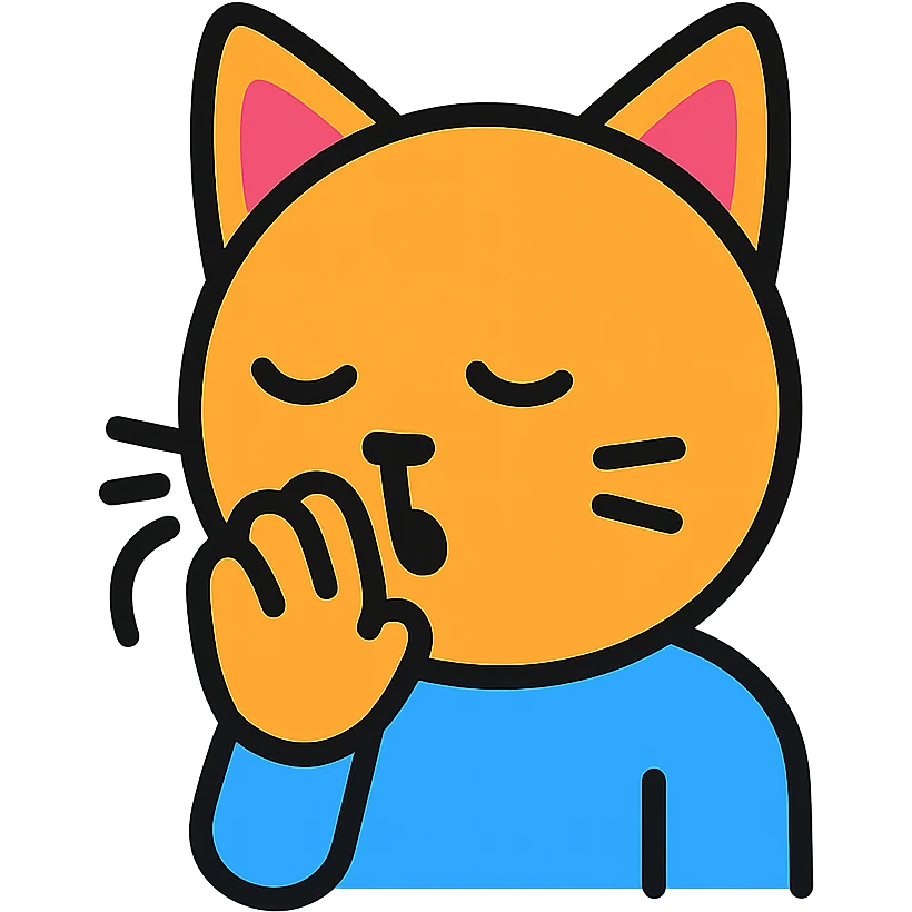 A cat whispering emoji