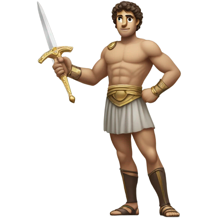 Theseus the greek hero holding a sword emoji