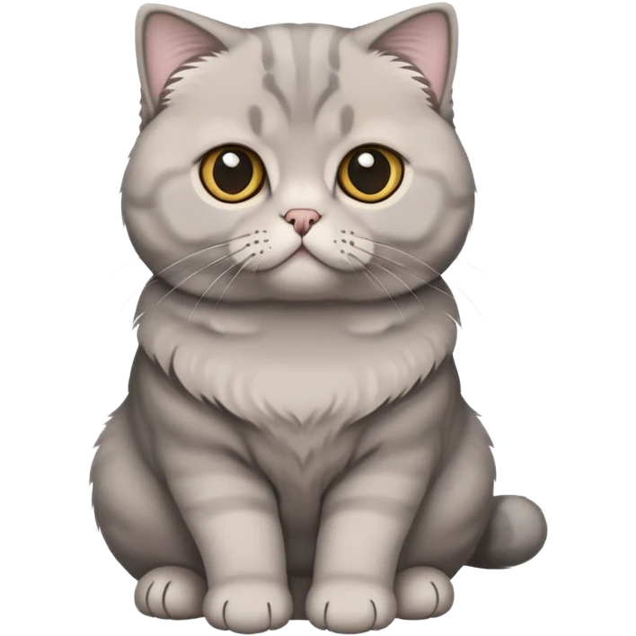 Grey Scottish fold cat with folded ears emoji