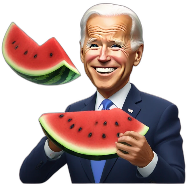 Joe Biden eats watermelon emoji