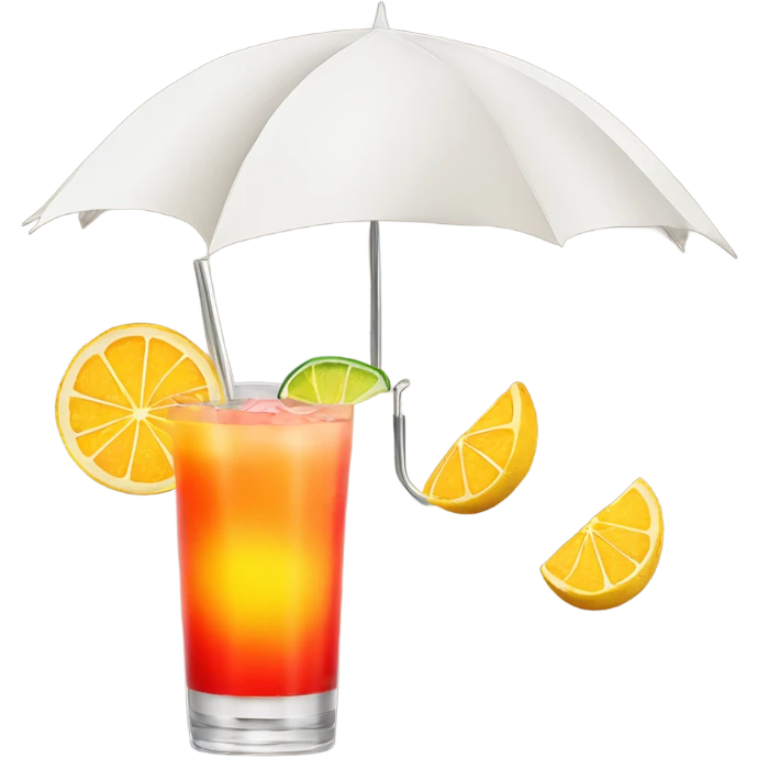tequila sunrise with paper umbrella  emoji