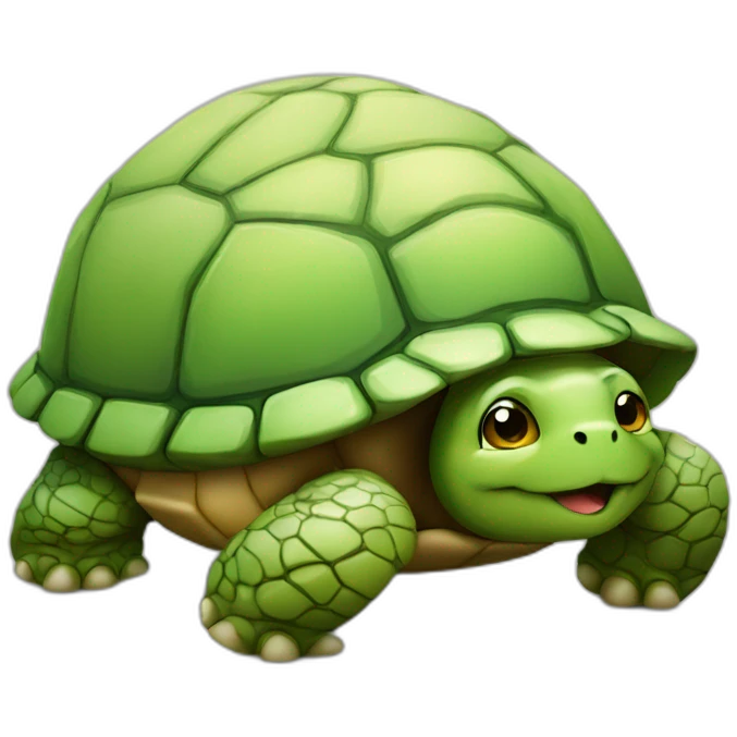 Chat qui dort sur une tortue emoji