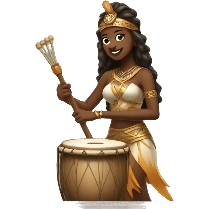 Goddess drumming with frame drum and beater emoji
