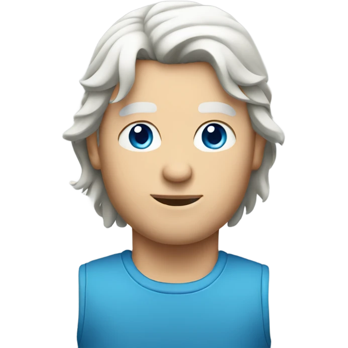 A white man with a mullet and blue eyes  emoji