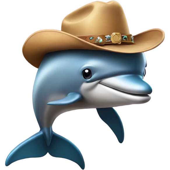 Dolphin in a cowboy hat emoji