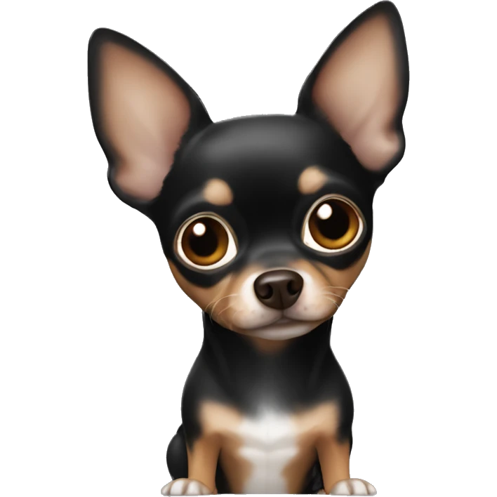 Alien black and brown chihuahua  emoji