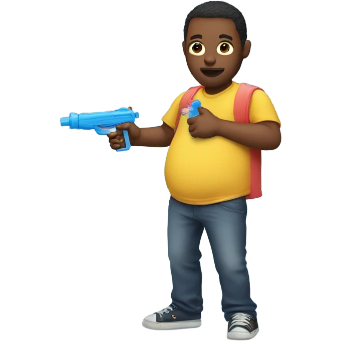 Pregnant man with a water gun emoji