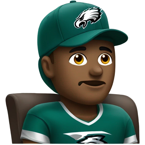 Philadelphia eagles fan falling asleep while sitting on a chair emoji