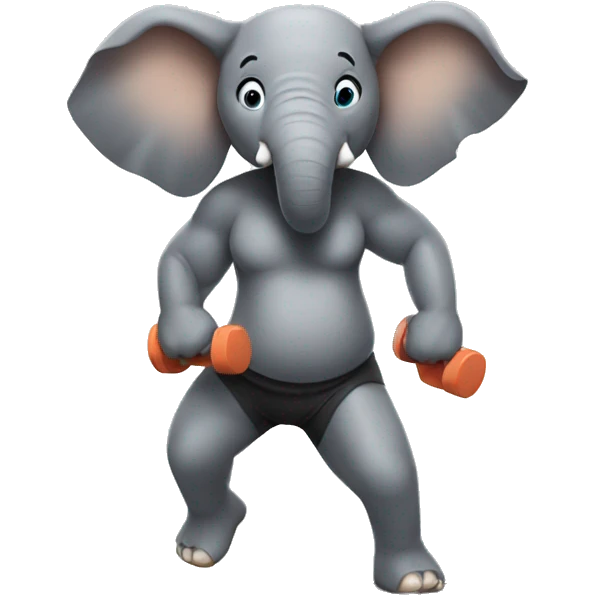 Elephant working out emoji