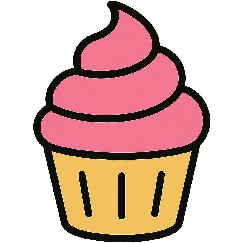 cupcake with pink icing emoji