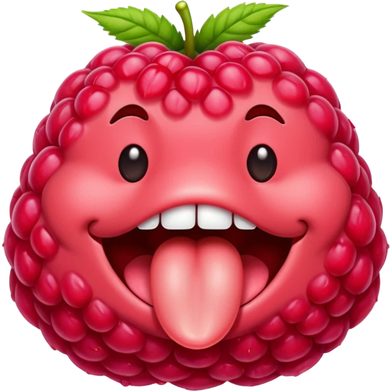 Raspberry tongue emoji