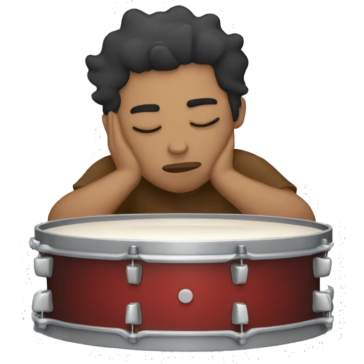 Tired drummer falling asleep emoji