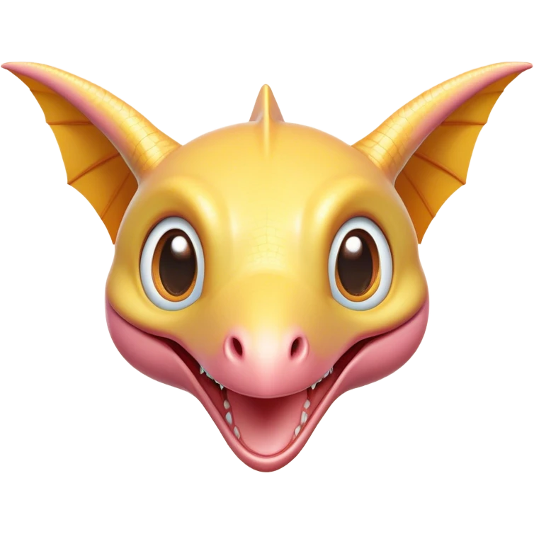 Cinematic Cute Pterodactyl Portrait Emoji, Head tilted playfully with a charming smile, featuring a diminutive, agile form with delicately curved wings and wide, sparkling eyes full of endearing wonder, Simplified yet irresistibly adorable features, highly detailed, glowing with a warm, inviting pastel glow, high shine, affectionate and lively, stylized with a touch of whimsical prehistoric charm, soft glowing outline, capturing the essence of a mischievous yet lovable Pterodactyl that seems as if it could flutter out of the screen into your arms! emoji