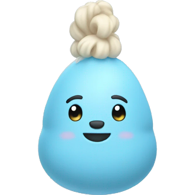 A pastel blue squeaky toy emoji