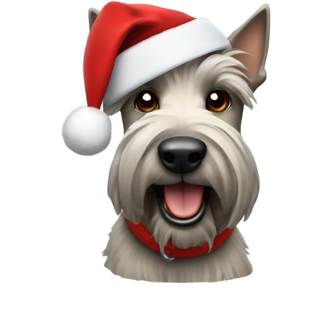 Scottish terrier dog with a santa hat  emoji