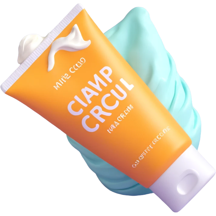 empty crumpled hand cream tube, pastel colors, very squished and wrinkled, cap on, no face or character, just the tube emoji