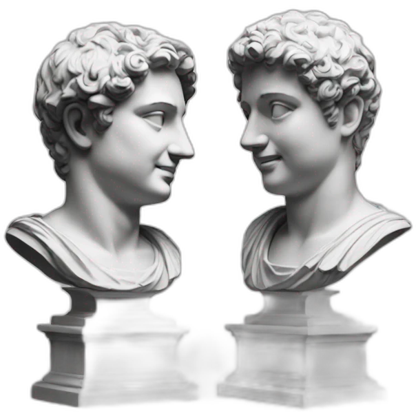 two friends roman statues emoji