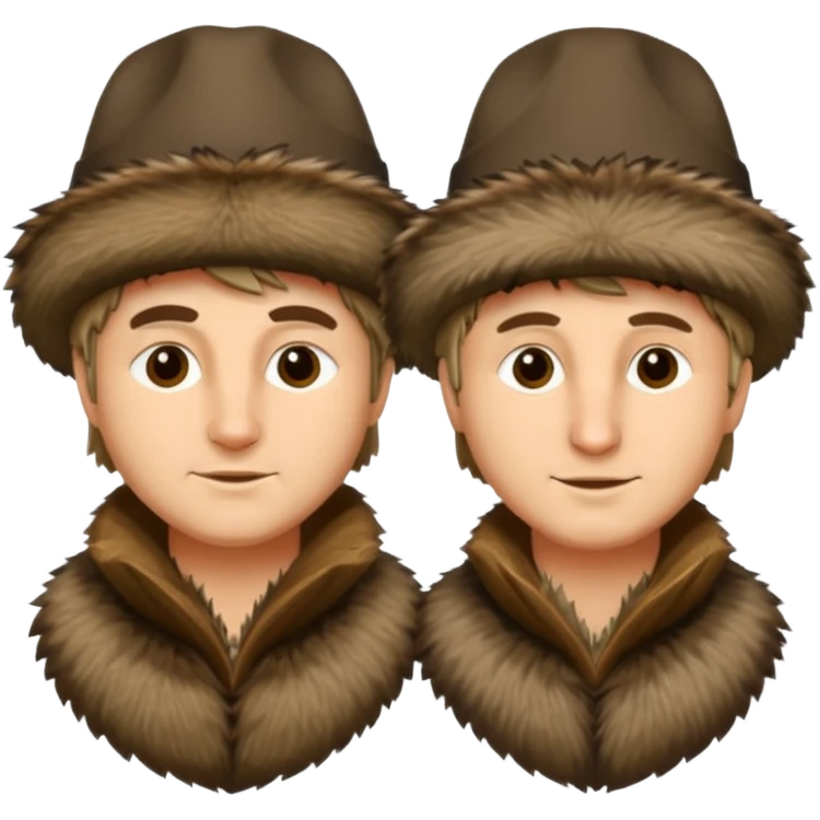 Lewis and Clark in raccoon skin hat emoji