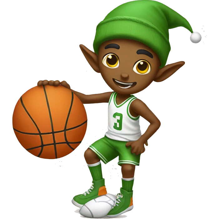 Elf playing basketball emoji