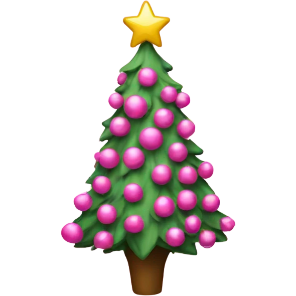 Christmas tree that is pink emoji