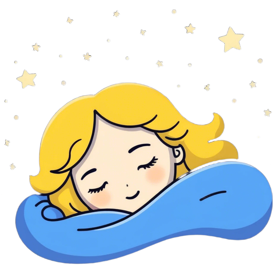 Woman sleep with stars and light hair emoji