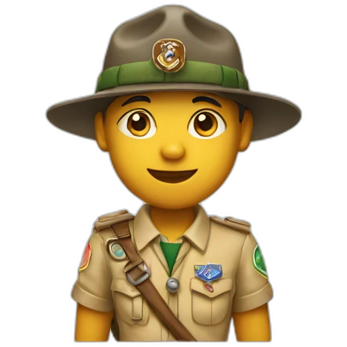 Scout avec son staff emoji