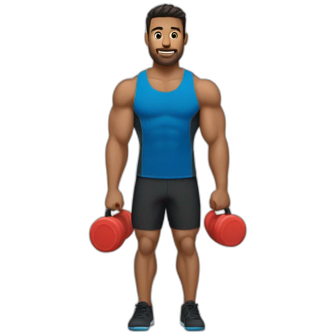 Gimnasio hombre con macuernas emoji