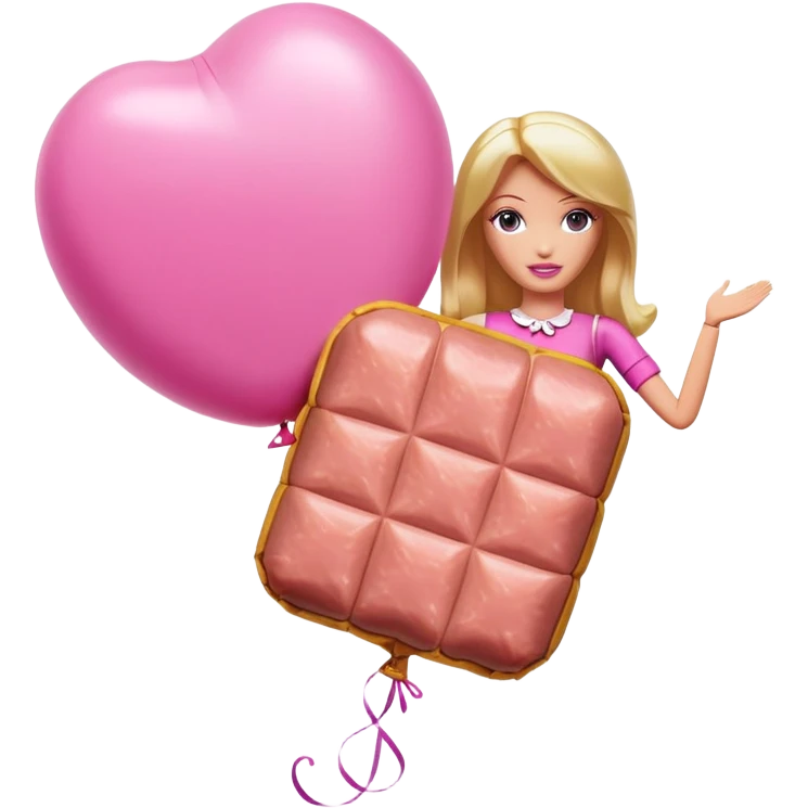 spam meat pink balloon barbie emoji