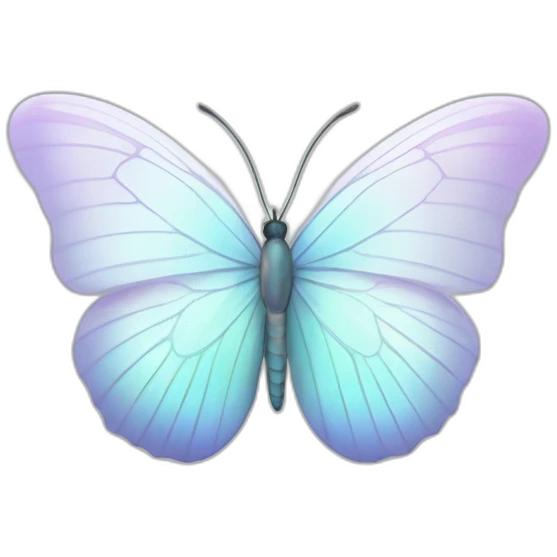 Pastel white iridescent butterfly emoji