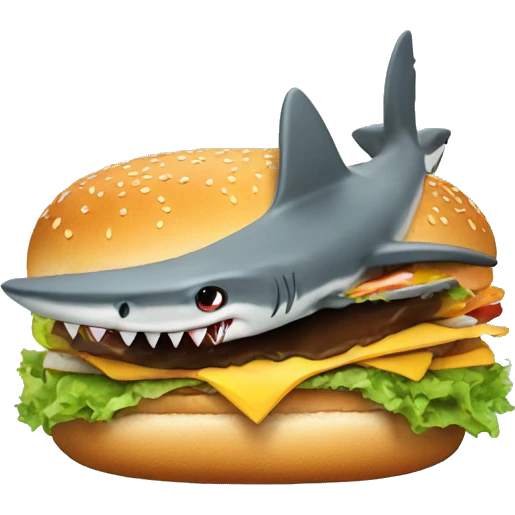 the shark eating burger emoji